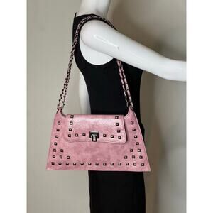 ChicTulip Boutique Crossbody Bag Pink Studded Moto Grunge Shoulder Bag Baggy